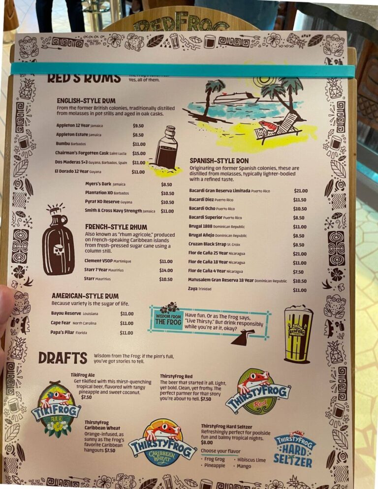 Carnival Cruise Drink Menus & Prices (2024)