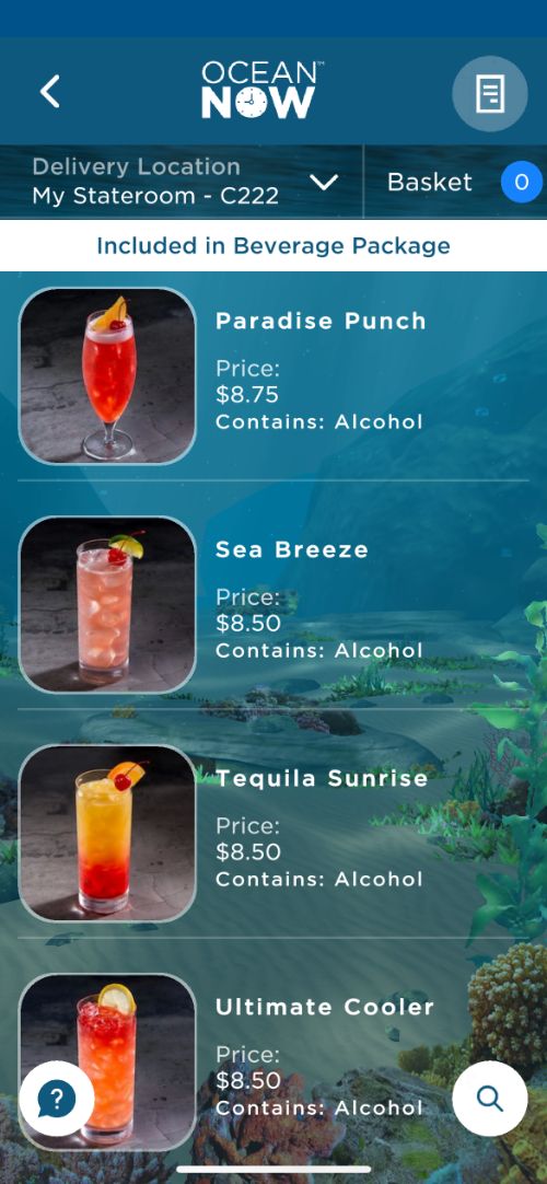 Princess Cruises Drinks Menus With Prices (2022)